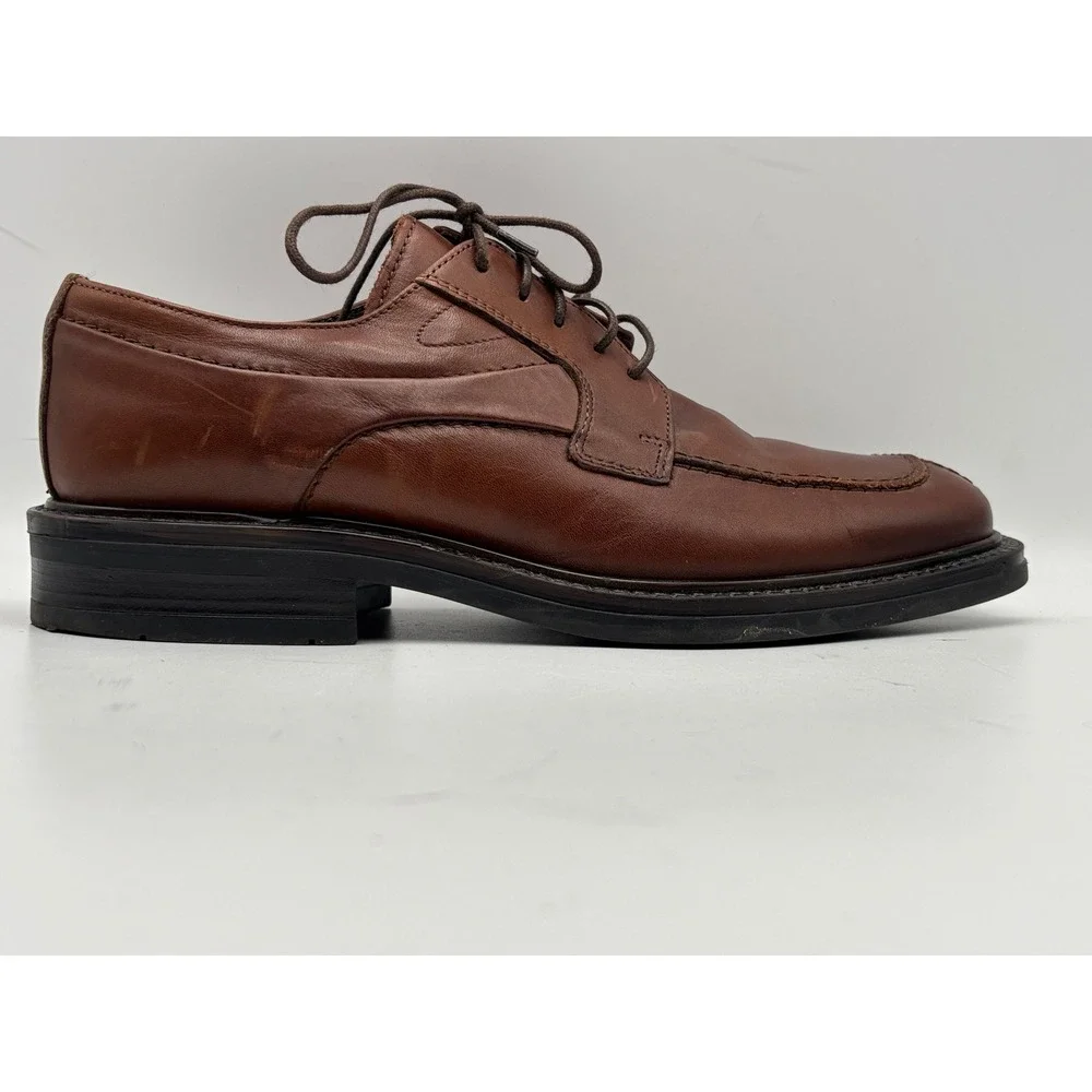 Alfani Men's Brown Leather Split-Toe Derby Oxford Dress Shoes Size 9.5